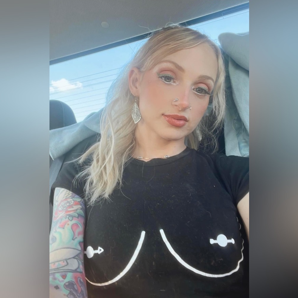 Black pierced t shirt